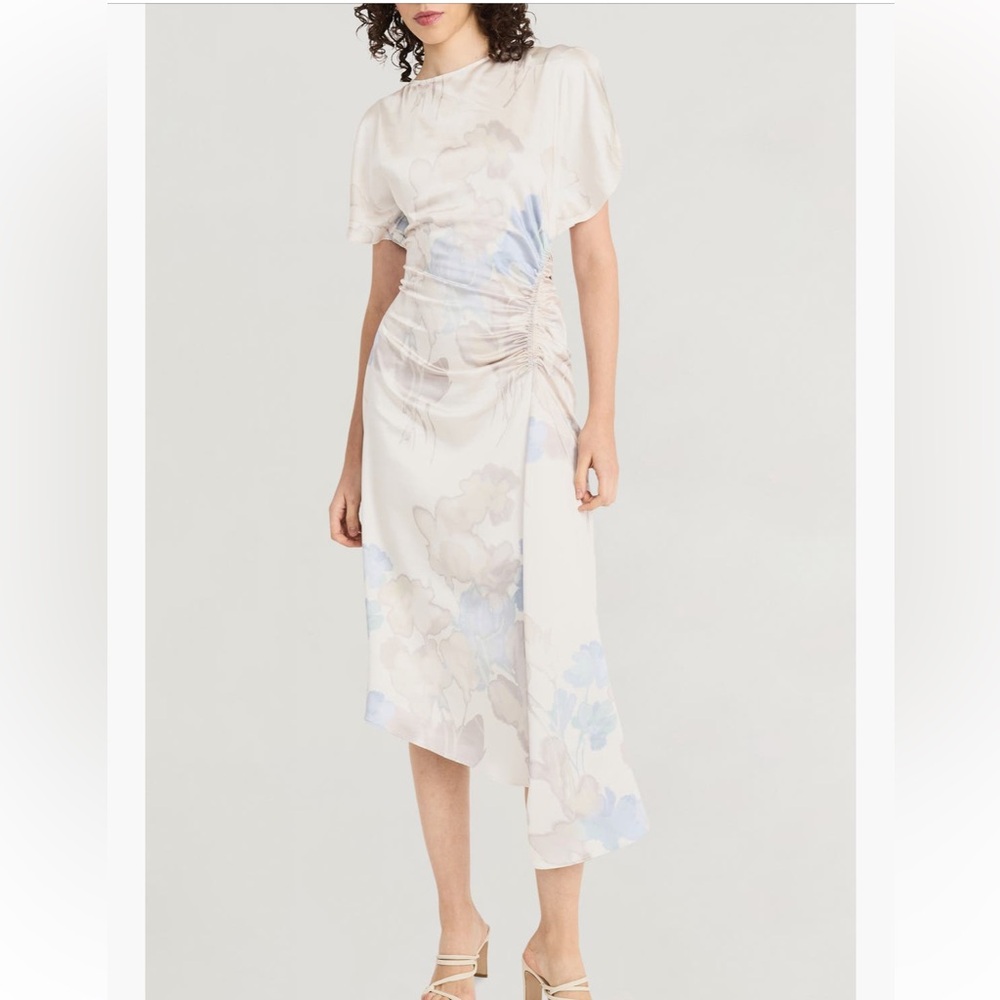 Luxely Draped Satin Midi Dress (never been worn)